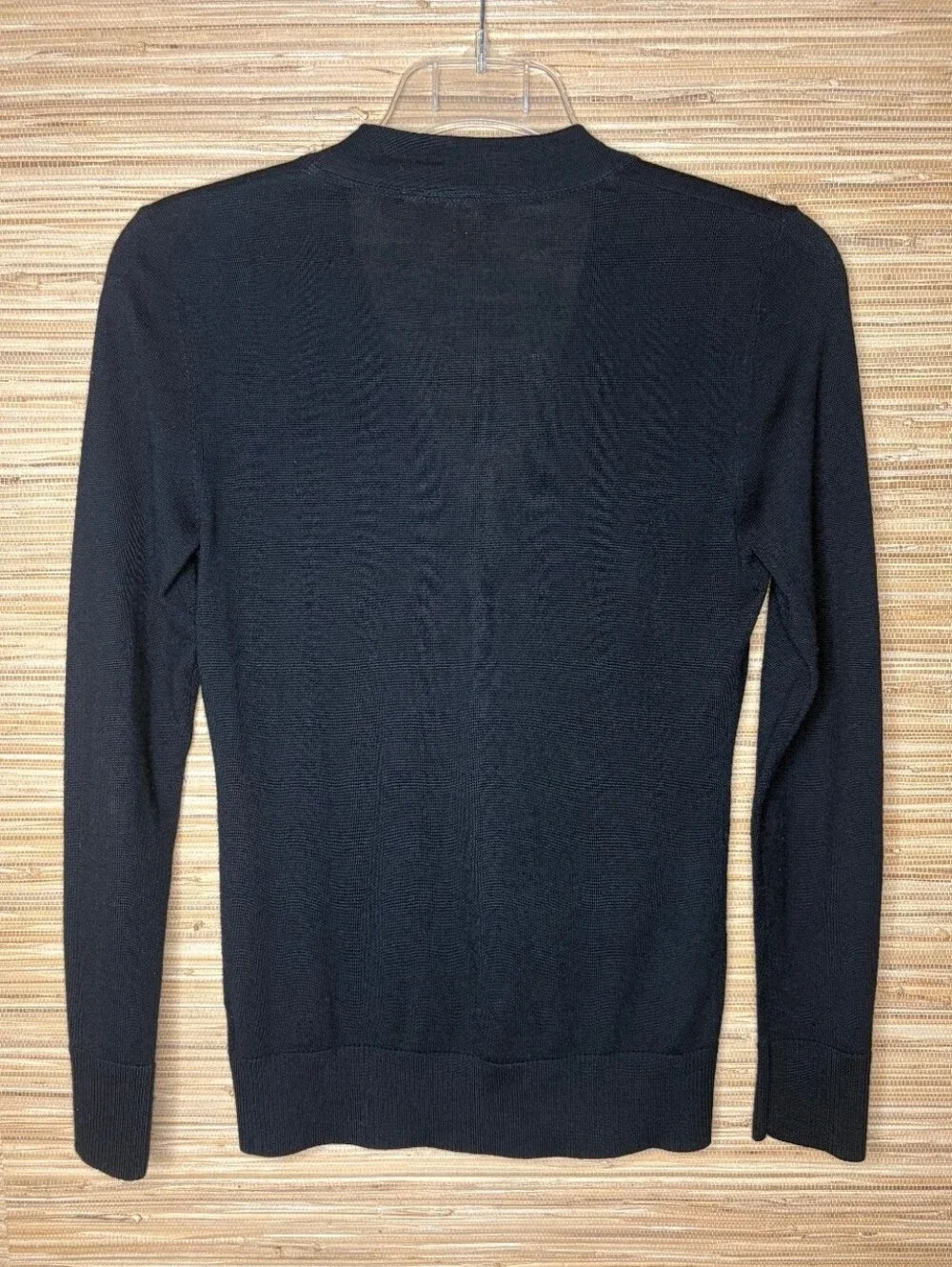 Tory Burch Merino  Black Cardigan with Gold Logo Buttons Size Small